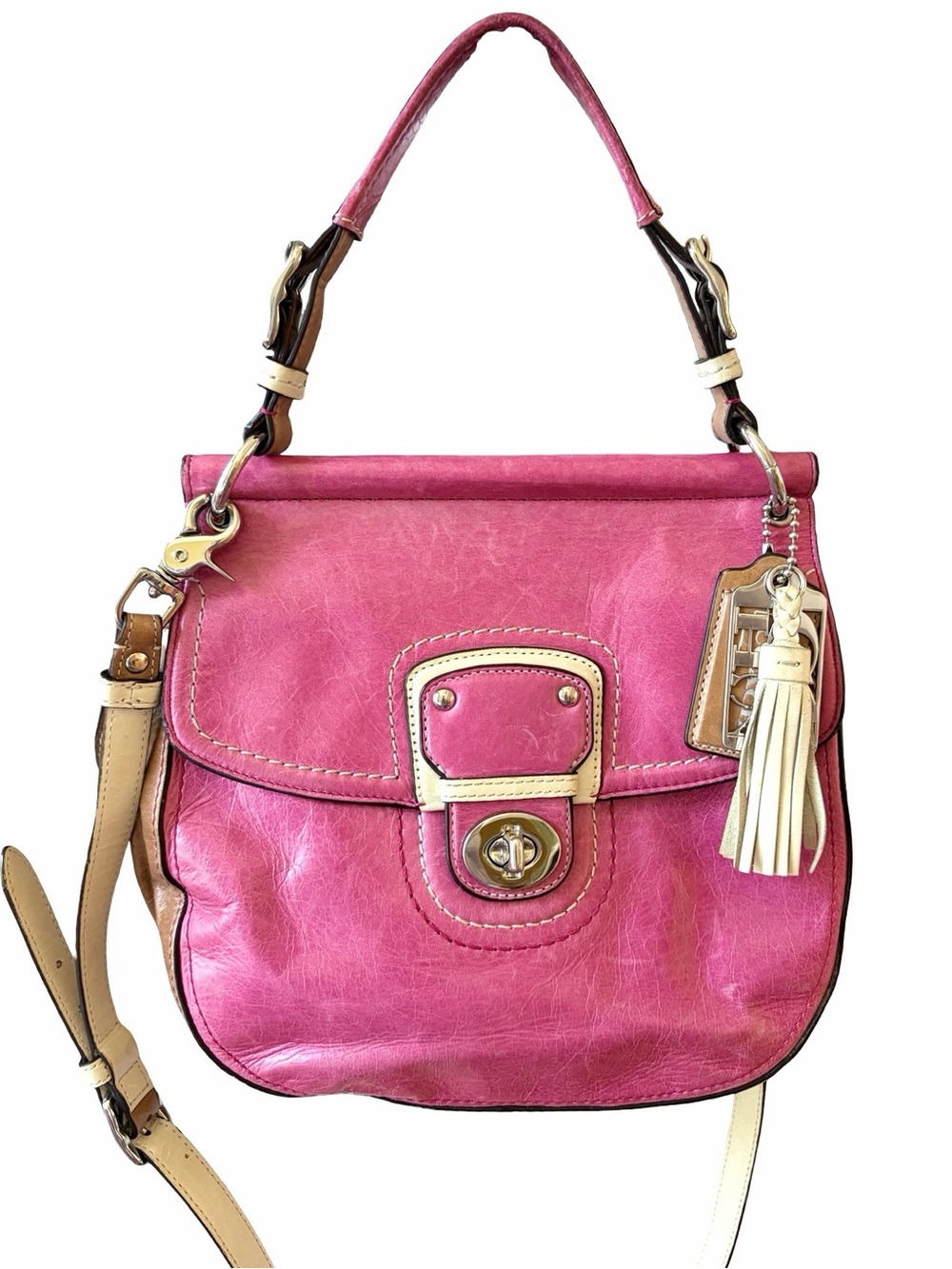 COACH Legacy Limited Edition Willis Pink Vachetta Leather Flap Bag - Picture 2 of 15